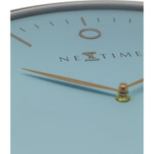 Load image into Gallery viewer, NeXtime - Wall clock- Ø 40 cm – Metal – Dome shaped glass- Turquoise – &#39;Glamour&#39;