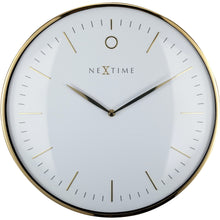 Load image into Gallery viewer, NeXtime - Wall clock- Ø 40 cm – Metal – Dome shaped glass- White – &#39;Glamour&#39;