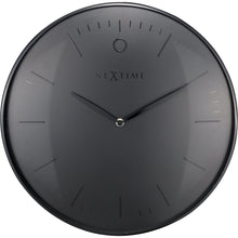 Load image into Gallery viewer, NeXtime - Wall clock- Ø 40 cm – Metal – Dome shaped glass- Black – &#39;Glamour&#39;