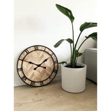 Load image into Gallery viewer, NeXtime- Wall clock - Ø 58cm -  Wood/Metal - Light Wood - &#39;Roman Vintage&#39;