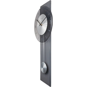 NeXtime- Wall clock - 70 x 30 cm - Glass / Metal - Grey - 'Eleanor'