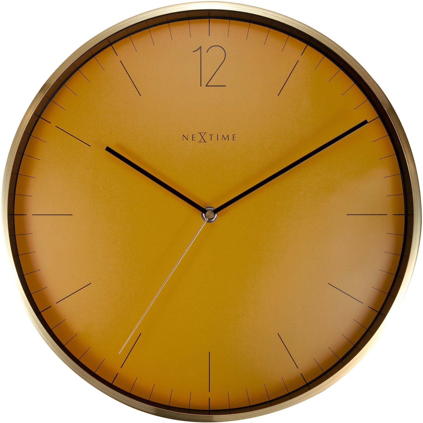 NeXtime- Wall clock - Ø 34 cm - Glass / Metal - Fruity Manderin - 'Essential Gold'