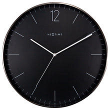Load image into Gallery viewer, NeXtime - Wall clock – Ø 40cm - Metal &amp; Glass - Black &amp; Gold - &#39;Very Essential&#39;