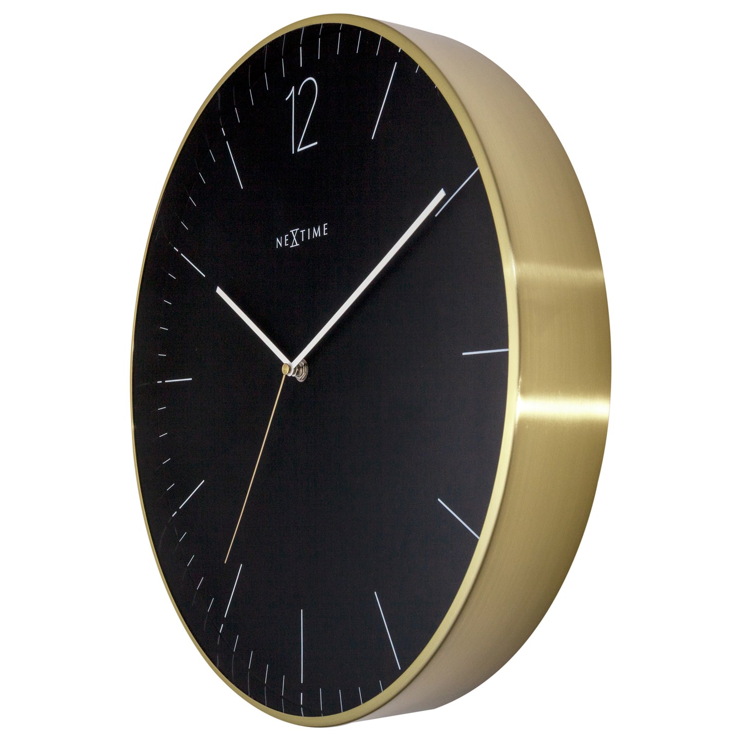 Large Wall Clock - Black/Gold  - Silent - Metal/Glass - 40 cm -Essential Gold XXL - NeXtime