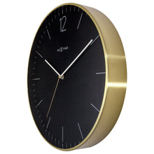 Load image into Gallery viewer, Large Wall Clock - Black/Gold  - Silent - Metal/Glass - 40 cm -Essential Gold XXL - NeXtime