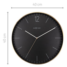 Load image into Gallery viewer, Large Wall Clock - Black/Gold  - Silent - Metal/Glass - 40 cm -Essential Gold XXL - NeXtime