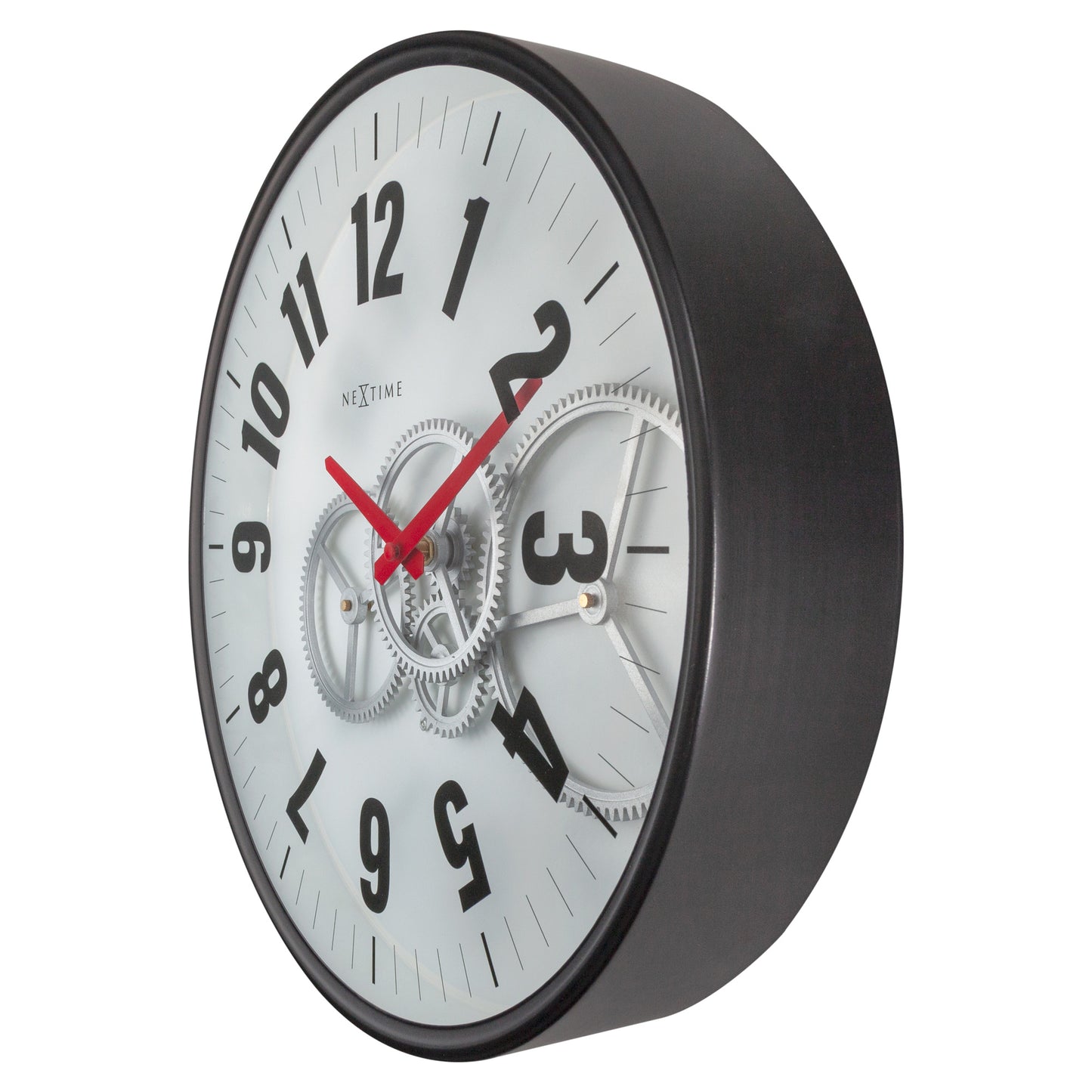 Gear Clock - White -  40 cm - Metal/Glass - Modern Gear Clock - NeXtime