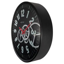 Load image into Gallery viewer, Gear Clock - Black -  40 cm - Metal/Glass - Modern Gear Clock - NeXtime
