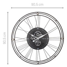Load image into Gallery viewer, Roman Gear Clock XXL - 90.5cm - Black/Silver - Metal - Roman Gear Clock -NeXtime