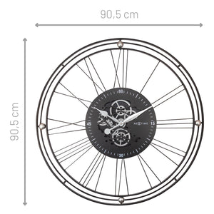 Roman Gear Clock XXL - 90.5cm - Black/Silver - Metal - Roman Gear Clock -NeXtime