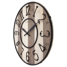 Load image into Gallery viewer, Large Wall Clock - 50cm - Silent - Wood - Black Metal - &quot;Oxford&quot; -NeXtime