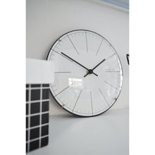 Load image into Gallery viewer, NeXtime - Wall clock/ Table clock- Ø 20 cm- Glass – Dome Shaped Glass- White – &#39;Big Stripe Mini Dome&#39;