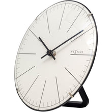 Load image into Gallery viewer, NeXtime - Wall clock/ Table clock- Ø 20 cm- Glass – Dome Shaped Glass- White – &#39;Big Stripe Mini Dome&#39;