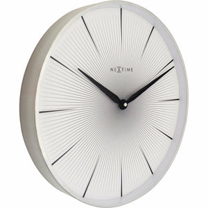 NeXtime - Wall clock - Ø 40 cm - Metal - White - '2 Seconds'
