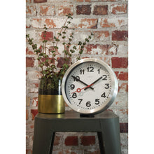 Load image into Gallery viewer, NeXtime - Wall clock/ Table clock - Ø 19 cm – Aluminum - Brushed - &#39;Station Numbers&#39;