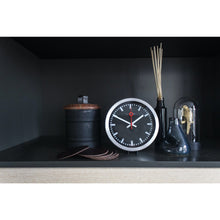 Load image into Gallery viewer, NeXtime - Wall clock/Table clock- Ø 19 cm – Aluminum – Black – &#39;Station Stripe&#39;