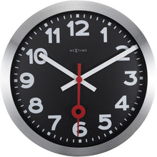 Load image into Gallery viewer, NeXtime - Wall clock - Ø 35 cm – Aluminum – Black – &#39;Station Numbers&#39;