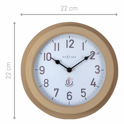 Outdoor Wall clock - 22 cm Ø - Metal - Brown -"Poppy"
