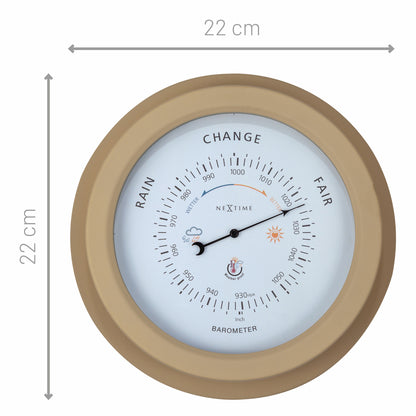 Outdoor Barometer - 22 cm Ø - Metal - Brown - "Orchid"