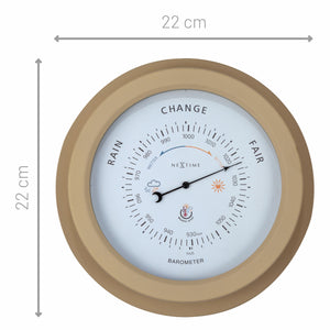 Outdoor Barometer - 22 cm Ø - Metal - Brown - "Orchid"