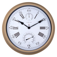Load image into Gallery viewer, Wall clock with Thermometer and Hygrometer - 40.5 cm Ø - Metal - Brown - &quot;Hyacinth&quot;