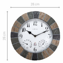 Load image into Gallery viewer, Outside Weather Station Clock -  Ø26CM -  Polyresin -  Green &quot;Aster&quot;