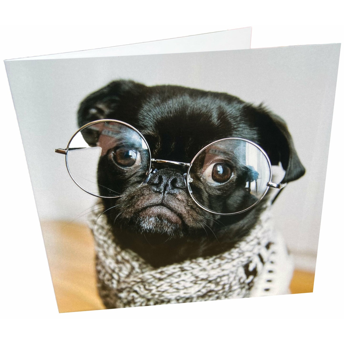 Pug in Glasses Card
