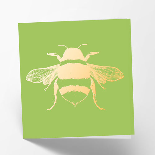 Green Bee Card with Foil