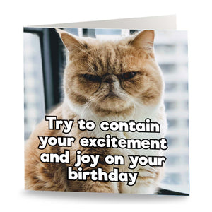 Contain Your Excitement Card