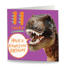 Load image into Gallery viewer, 11 Today - Rawrsome Purple Card