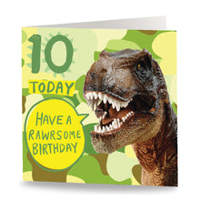 Load image into Gallery viewer, 10 Today - Rawrsome Lime Camo Card