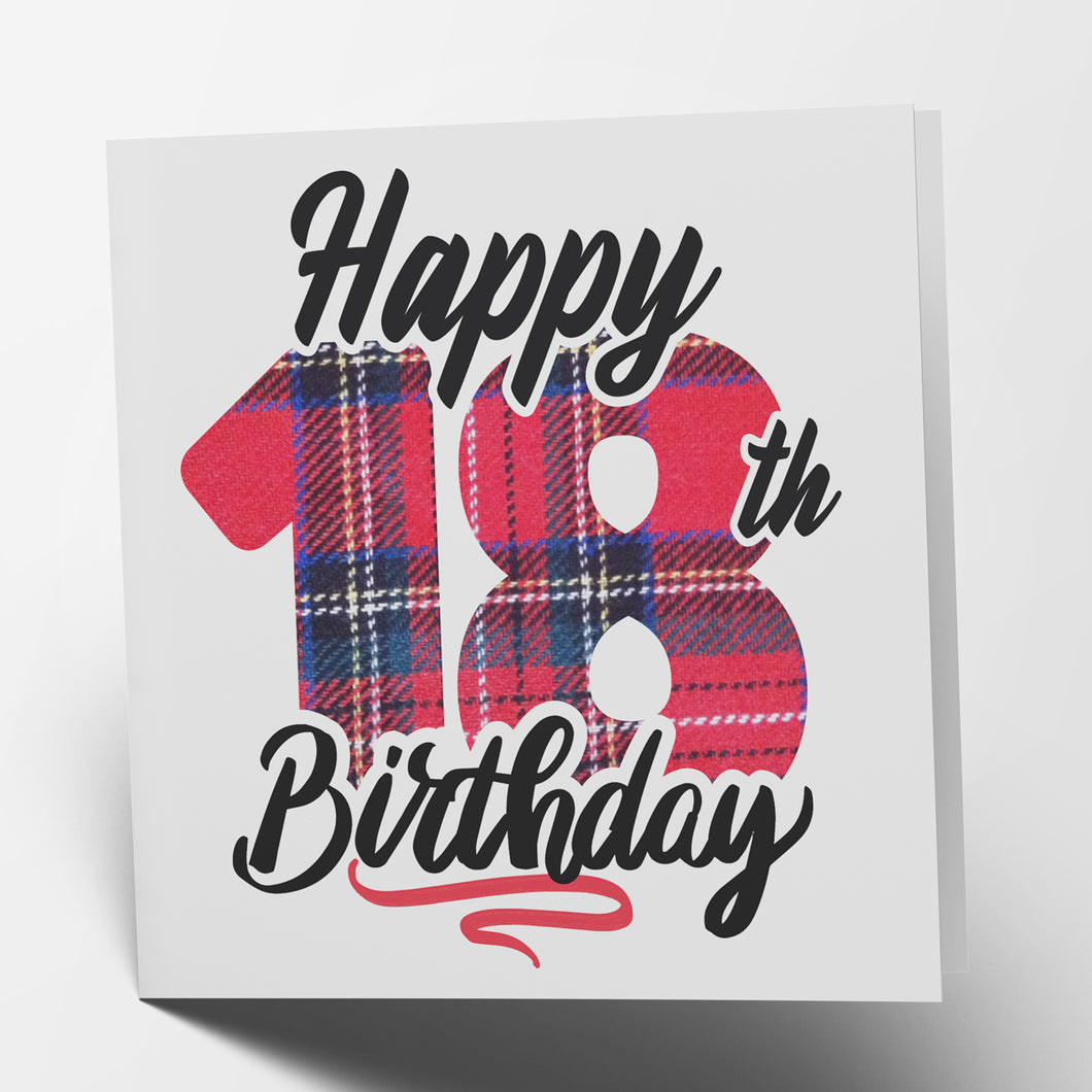 Happy 18th Birthday - Tartan Card