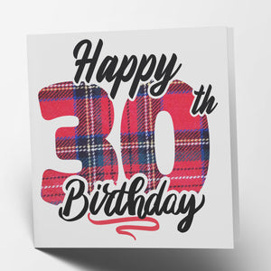 Happy 30th Birthday - Tartan Card
