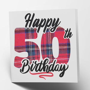 Happy 50th Birthday - Tartan Card