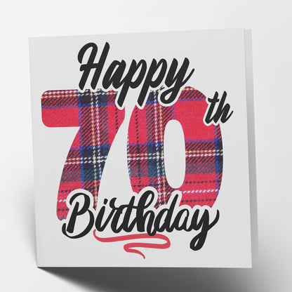 Happy 70th Birthday - Tartan Card