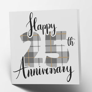 Happy 25th Anniversary - Tartan Card
