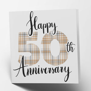 Happy 50th Anniversary - Tartan Card