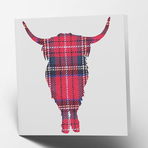 Standing Highland Cow Tartan Card