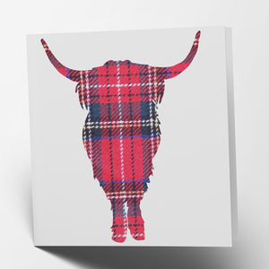 Standing Highland Cow Tartan Card