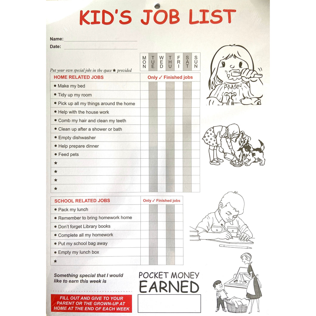 Children's Chore / Job Sheet