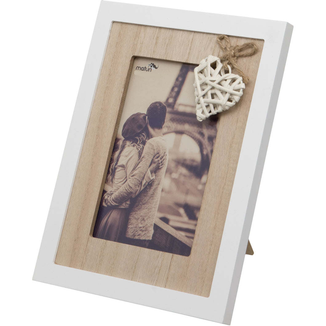 Woven Heart Wooden Photo Frame 5 x 7-Inch