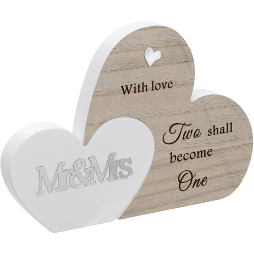 Mr and Mrs Double Interlocking Hearts Plaque