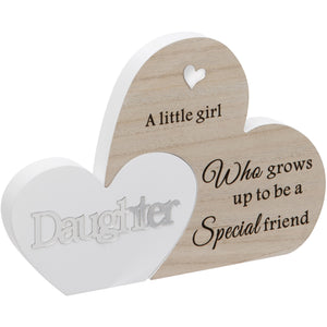 Daughter Double Interlocking Hearts Plaque