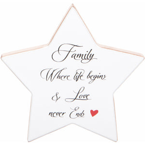 Family Star Plaque 16 x 16cm
