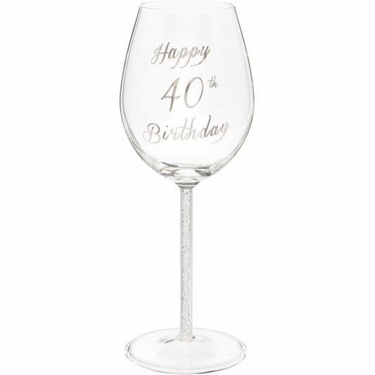 40th Birthday Wine Glass