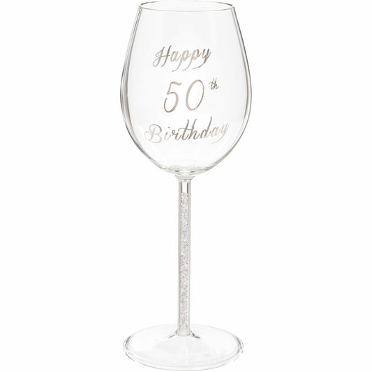 50th Birthday Wine Glass