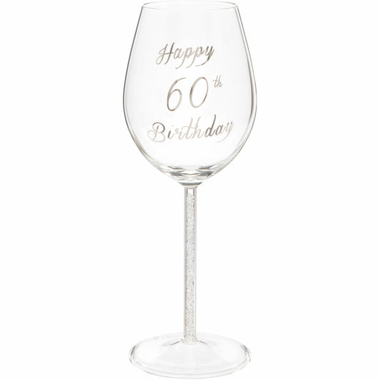 60th Birthday Wine Glass