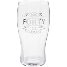 Load image into Gallery viewer, 40th Birthday Beer Glass