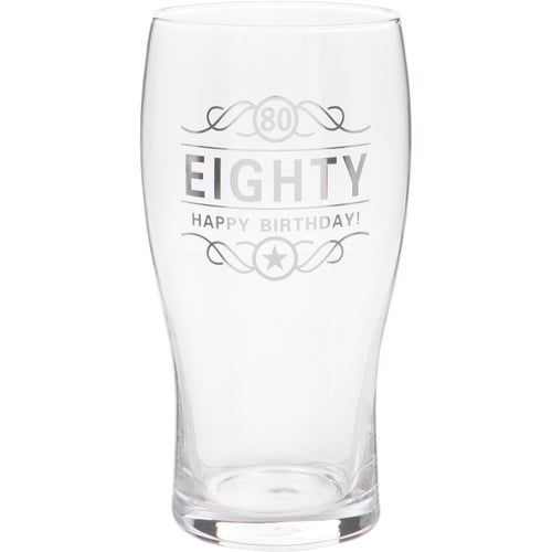 80th Birthday Beer Glass
