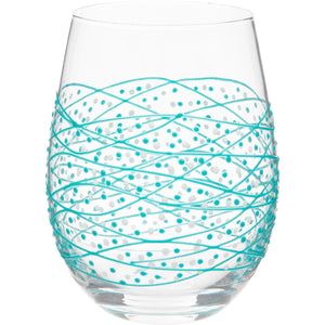 Hand Painted Stemless Wine Glass